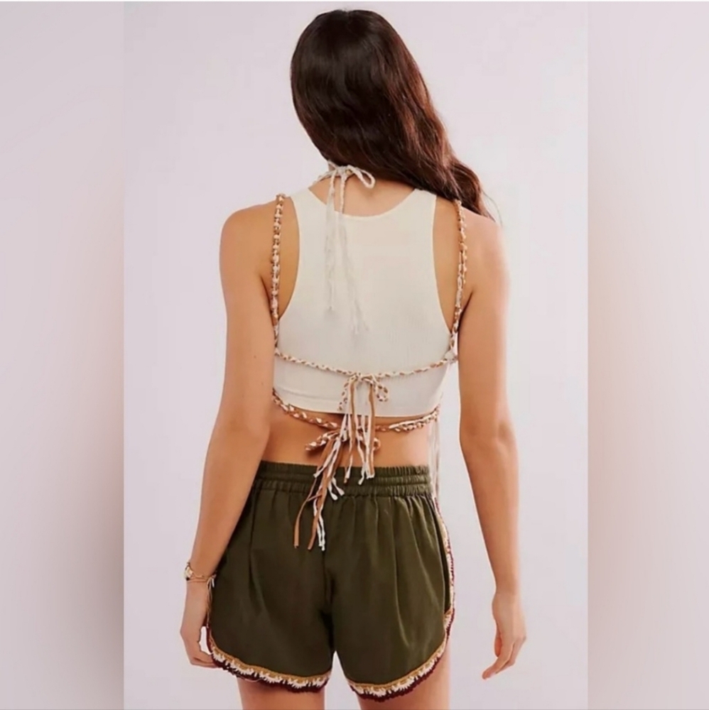 NWT Free People Bali Coral Macrame Top Gold Lurex Combo Size XL - Picture 6 of 10